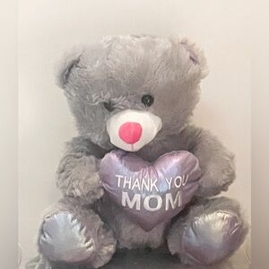 Gray,”Thank You Mom”,Plush Teddy Bear, 12”